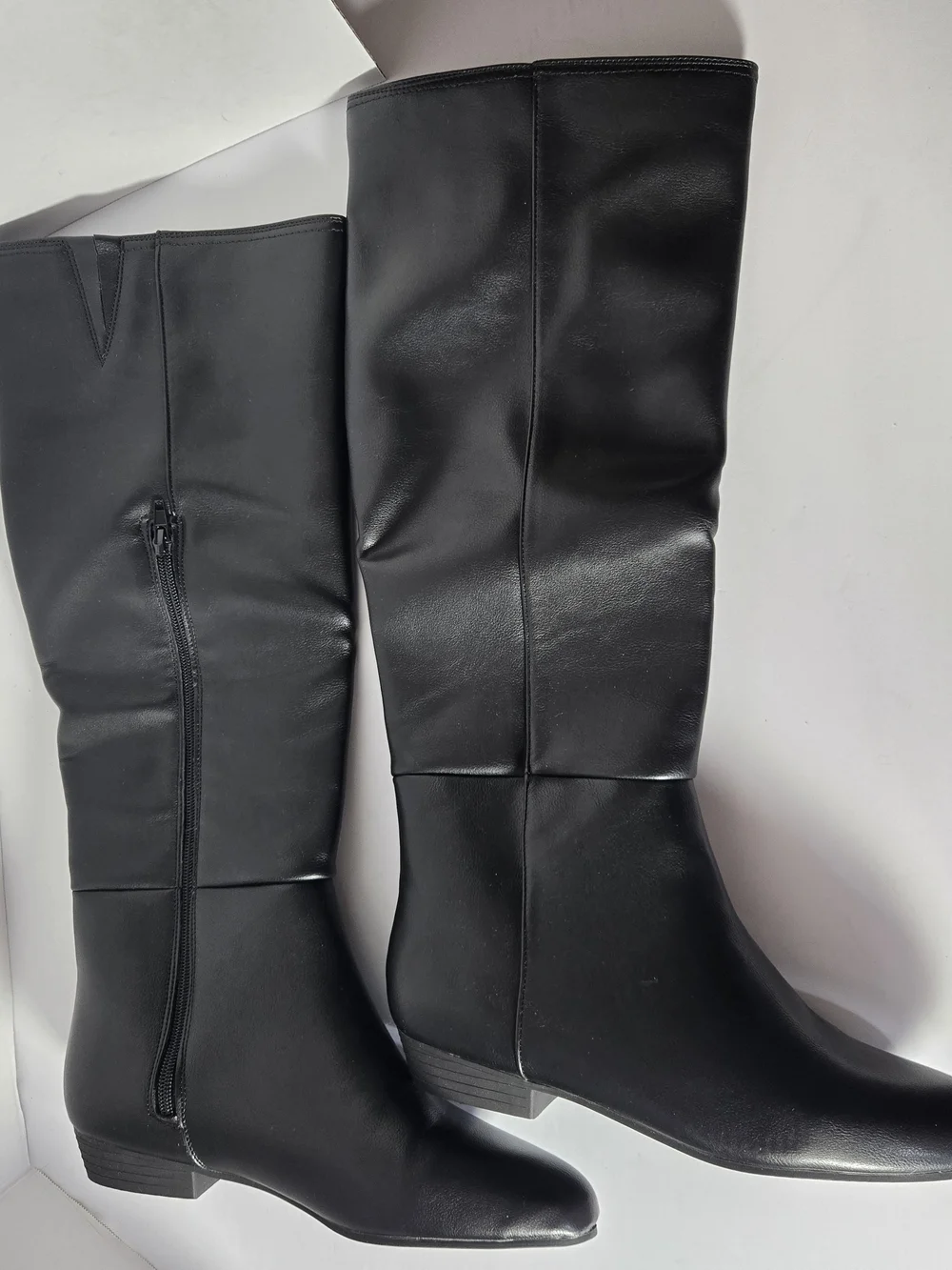 Sugar Immerse Black Knee-High Faux Leather Boots Size 8